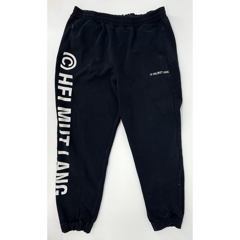 Helmut Lang Black Copyright Logo Sweatpants Made in Portugal L08HM201 Men's XL